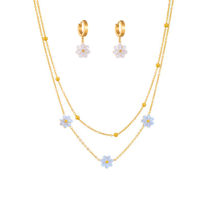 Daisy Charm Double Layer Necklace