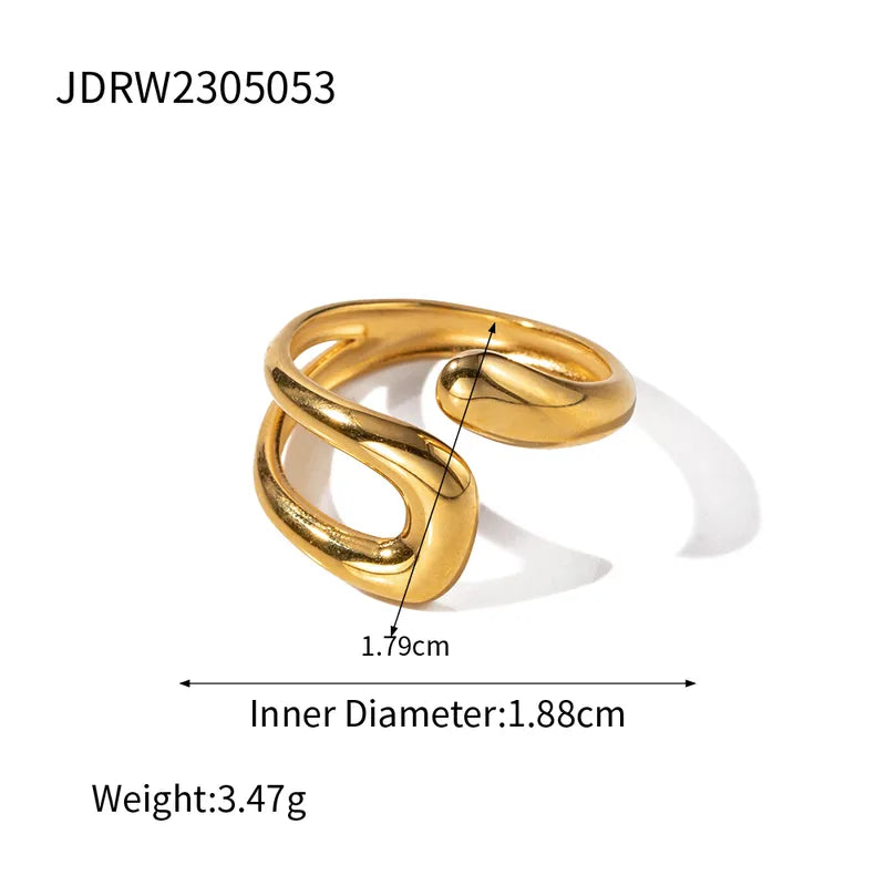 Technical measurement diagram of the irregular ring showing an inner diameter of 1.88cm and a height of 1.79cm